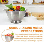 Stainless Steel Colander Set of 3 | Durable Rice and Pasta Strainer - Image 6