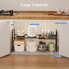 Mustorn Pots and Pans Organizer Under Cabinet, Expandable 1 Tier Under Sink - Image 3