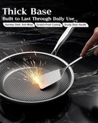 Honeycomb Stainless Steel Nonstick Frying Pan, Induction Cooktop Compatible - Image 5