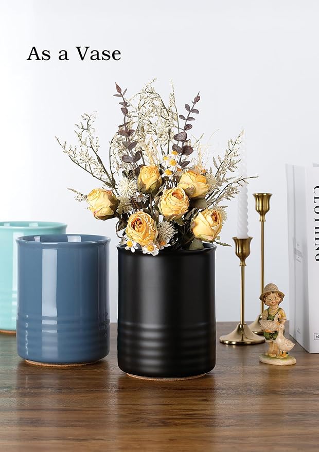 ABRUTY Utensil Holder, 6.7" Ceramic Kitchen Utensil Crock - Image 9
