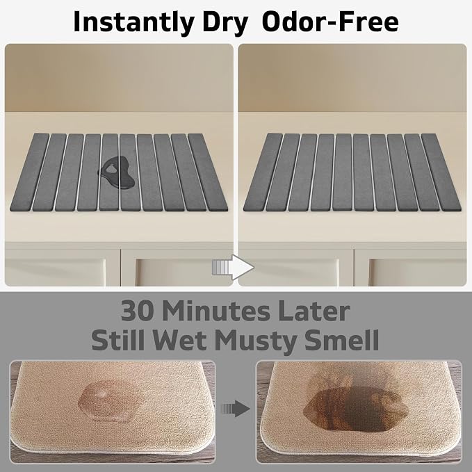 Large Stone Dish Drying Mats for Kitchen Counter, Drying Collapsible Dish - Image 2
