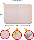 Pink Dish Drying Mats for Kitchen Counter, 2 Pack Dish Drying Mat Drying Pad - Image 2