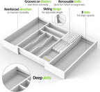 Bamboo Kitchen Drawer Organizer, Expandable Silverware Organizer - Image 9