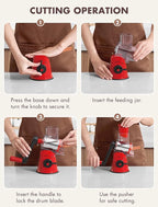 GDL Rotary Cheese Grater, Upgraded 5-in-1 Cheese Grater Hand Crank, Vegetable - Image 9