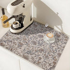 Vintage Floral Dish Drying Mat for Kitchen Counter Brown Antique Flower - Image 7