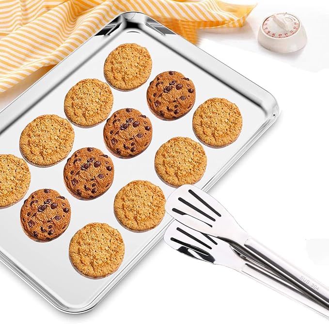 Baking Sheets Set of 2, Bastwe 20 inch Stainless Steel Bakeware Baking Pans - Image 6