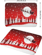 Christmas Reindeer Moon Star Red Dish Drying Mat - Image 2