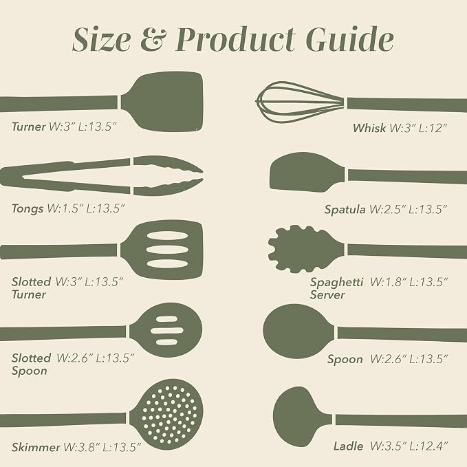 COOK WITH COLOR Silicone Cooking Utensils, Kitchen Utensil Set, Cooking Utensils - Image 6
