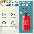 COHOSEGE Glass Soap Dispenser Set 2 Pack, 16 Oz Dish Soap Dispenser - Image 3