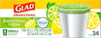 Glad Small Kitchen Drawstring Trash Bags, 4 Gallon, Febreze Sweet Citron & Lime - Image 8