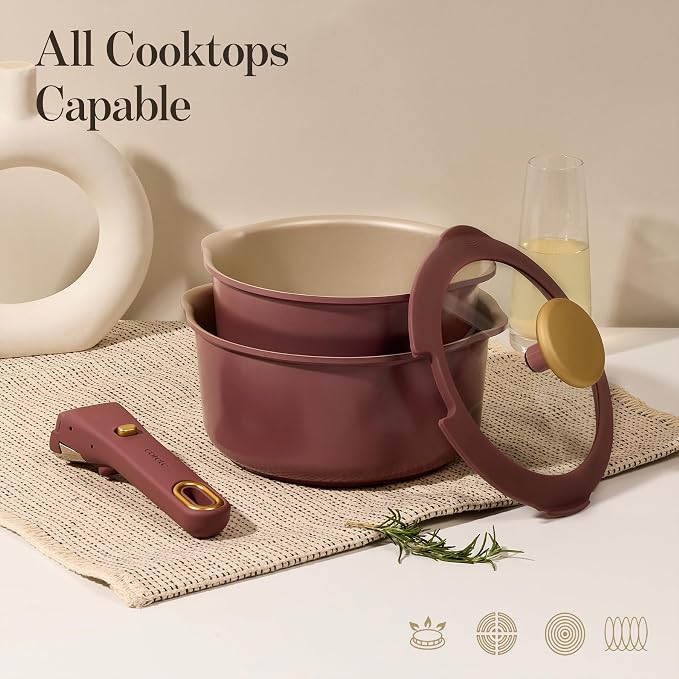 CAROTE 2.0Qt & 3.0Qt Titanium Nonstick Reinforced Sauce Pan Sets - Image 7