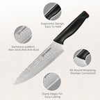 Damascus Pattern 15-Piece Kitchen Knife Set - Image 3