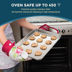 E-far Stainless Steel Baking Sheet Set of 3, 12.4”/10.5” /9.4” Cookie Sheet - Image 3