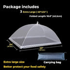 Mesh Food Covers for Outside, 3 Extra Large 40"X24" Jumbo Pop-Up Mesh Food Tent - Image 2
