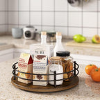 12" Lazy Susan Turntable Organizer, Round Wooden Lazy Susan Organization and - Image 7