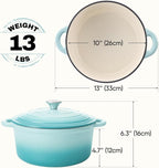 6 Quart Dutch Oven Pot with Lid, Non Stick Enameled Cast Iron Dutch Oven - Image 3