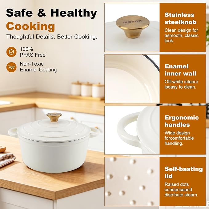 Enameled Cast Iron Dutch Oven - 4QT Pot - Image 6