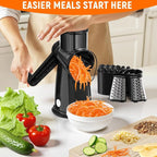 5 Blades Rotary Cheese Grater Hand Crank Vegetable Chopper Shredder Spiralizer - Image 6