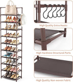 LANTEFUL 10 Tiers Tall Shoe Rack 20-25 Pairs Boots Organizer Storage Sturdy - Image 4