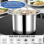 P&P CHEF 12 QT Stock Pot with Lid, Stainless Steel Large Cooking Pot, Soup - Image 5
