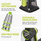 Rotary Cheese Grater with Handle Kitchen Shredder Slicer Grater Slicer Ice - Image 6