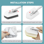 nacena Shower Scrubber with Long Handle, 4 in 1 Tile Tub Scrubber Brush with 3 - Image 6