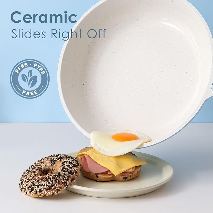 SENSARTE Nonstick Ceramic Frying Pan 8-Inch, Healthy Non Toxic Skillet - Image 3
