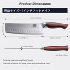 SHAN ZU 7 Inch Nakiri Knife, Japanese 10Cr15MoV High Carbon Stainless Steel - Image 2