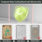 2PCS Glass Cutting Board with Silicone Grip, 80% Stronger Shatter Resistance - Image 9