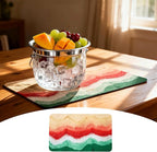 Summer Nautical Dish Drying Mat: 12’’x20’’ Red Green Absorbent Dish Drying Pad by EazziSwitch