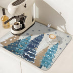 Christmas Tree Dish Drying Mat for Kitchen Counter 18x16 Inch Xmas Snowflake - Image 6