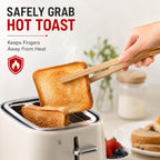 HIC Kitchen Toast Tongs, Natural Bamboo - Image 2