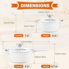 Homikit 1 QT & 2 QT Saucepan Set, Enameled Cast Iron Saucepan - Image 2