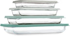 COOK WITH COLOR 8-Piece Deep Glass Baking Dish Set with Plastic Lids – by CookwithColor