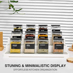 Glass Spice Jars with Bamboo Lid, 4oz Square Spice Containers - Image 2