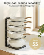 Pots and Pans Organizer under Cabinet, 5 Adjustable Tiers Heavy-Duty Pan Pot - Image 3