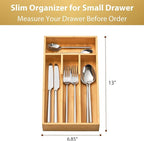Umilife Bamboo Kitchen Drawer Organizer, 7 Inch Silverware Utensils Tray Holder - Image 5