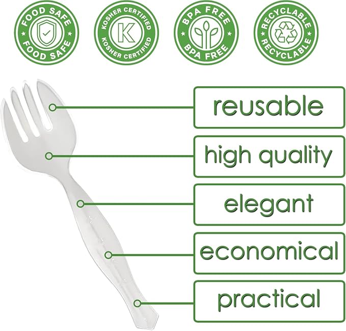 PARTY BARGAINS Disposable White Plastic Serving Forks 8.75 Inch – Heavy Duty - Image 4