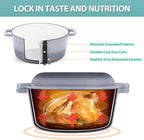 TeamFar 5 Quart Enameled Cast Iron Dutch Oven, 2-In-1 Dutch Oven Pot Cookware - Image 3