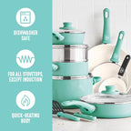 GreenLife Soft Grip 16 Piece Cookware Set, Non-Toxic PFAS-Free Ceramic Nonstick - Image 5
