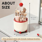 Makeup Brush Holder with Lid, Cosmetic Tools Organizer with Cover, 360° - Image 7
