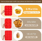CAKETIME 12 Cups Silicone Muffin Pans - Image 6