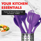 Chef Craft Premium Silicone Kitchen Tool and Utensil Set, 9 Piece - Image 2