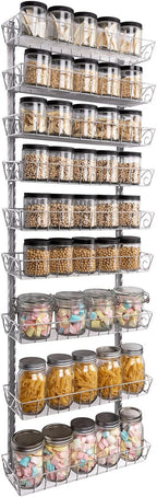 SWOMMOLY Adjustable Wall Mount Spice Rack, 9-Tier Dual-use Organizer by SWOMMOLY
