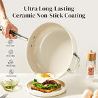 Redchef Ceramic Saute Pan with Lid, Nonstick Deep Frying Pan, 5QT Jumbo Cooker - Image 5