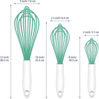 OYV Teal Silicone Whisk, Sealed Waterproof Design Set of 3, Professional - Image 6