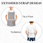 2 Pack Stripes Kids Apron, Kids Cooking Aprons - Image 5