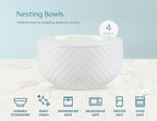 KooK Ceramic Mixing Bowls, Nesting Set of 4, Embossed Kitchen Dishware - Image 5