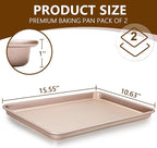 Wildone Baking Sheet Pan Set, Honeycomb Embossed Nonstick Baking Sheet 15x10 In - Image 2