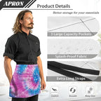 Server Apron with 3 Pockets, Waterproof Oil Waitress Waiter Half Apron - Image 7
